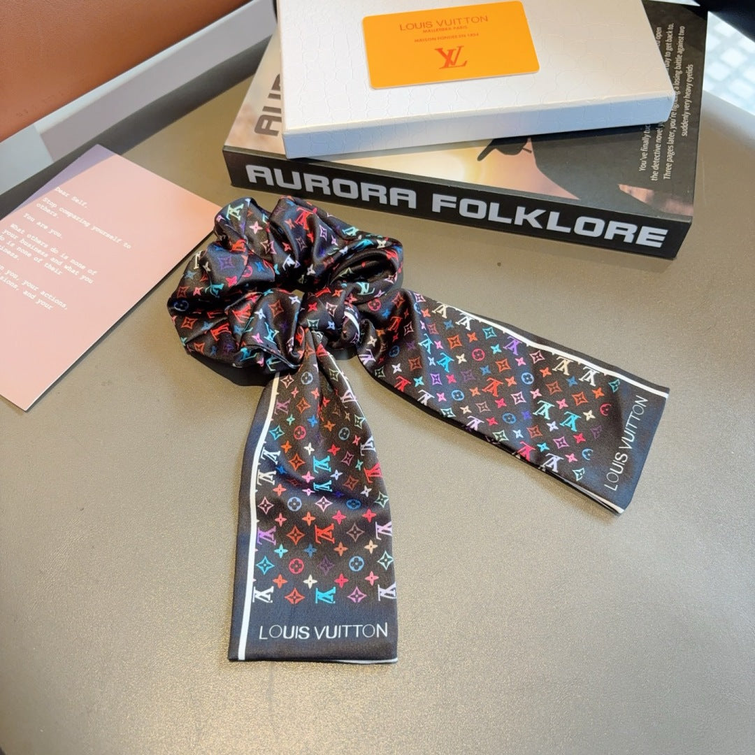 Louis Classic letter streamer ponytail hair tie