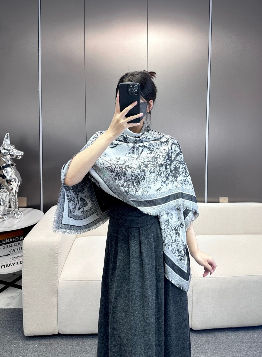 CD classic print scarf