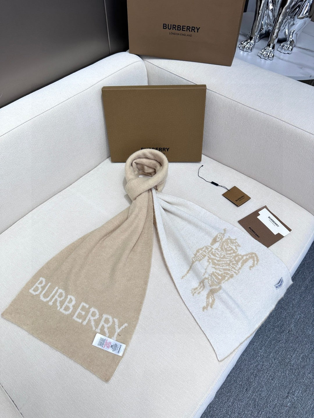 Bur High end knitted patchwork scarf