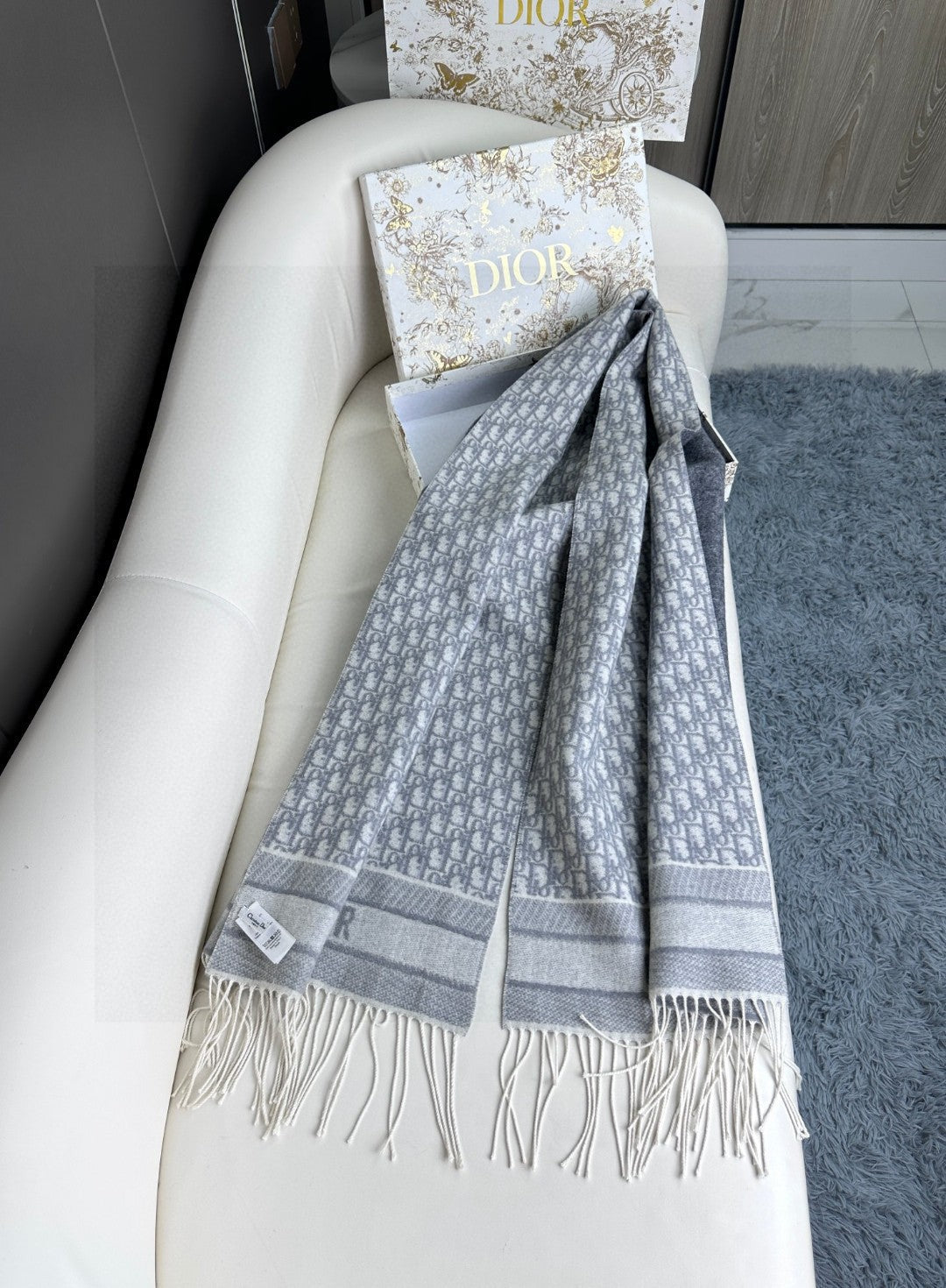 CD Classic printed double-sided cashmere scarf