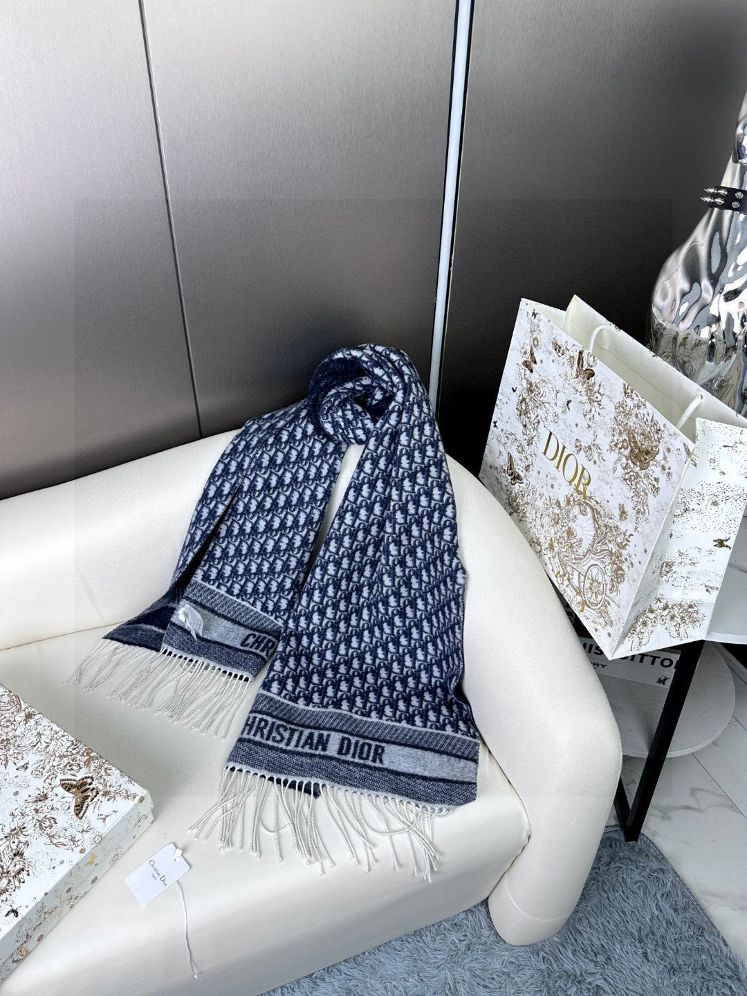 CD Classic printed double-sided cashmere scarf