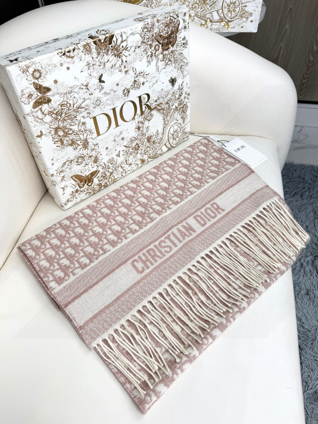 CD Classic printed double-sided cashmere scarf