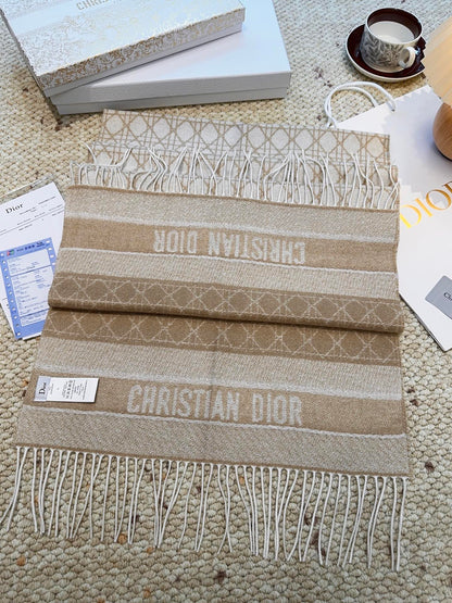 CD New style 100% cashmere scarf with cannage pattern