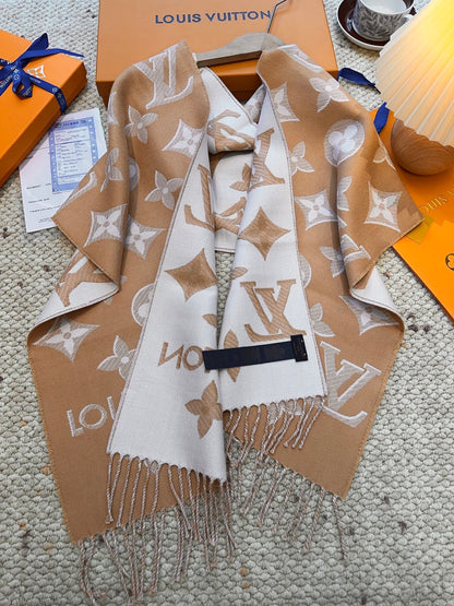 Louis gold classic pattern fringed scarf