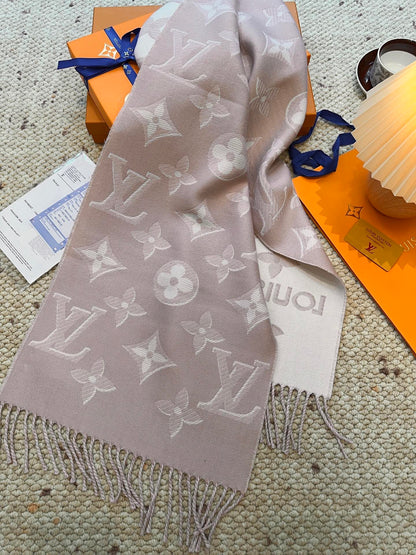 Louis gold classic pattern fringed scarf