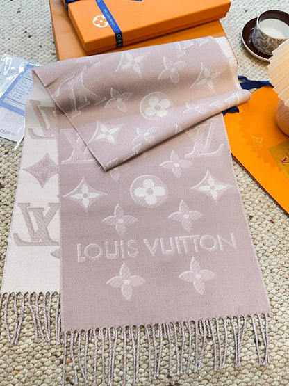 Louis gold classic pattern fringed scarf