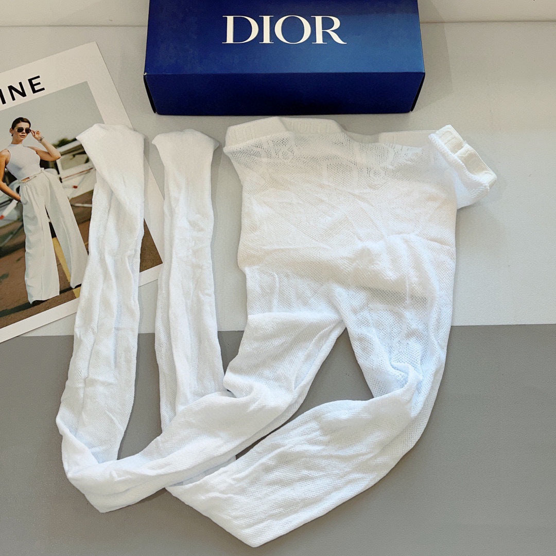 CD fishnet stockings with big D letter