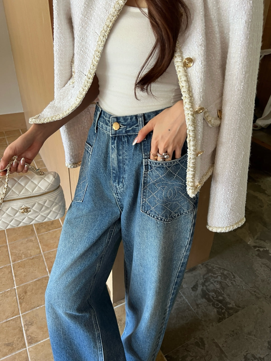 Chan New Rhinestone jeans