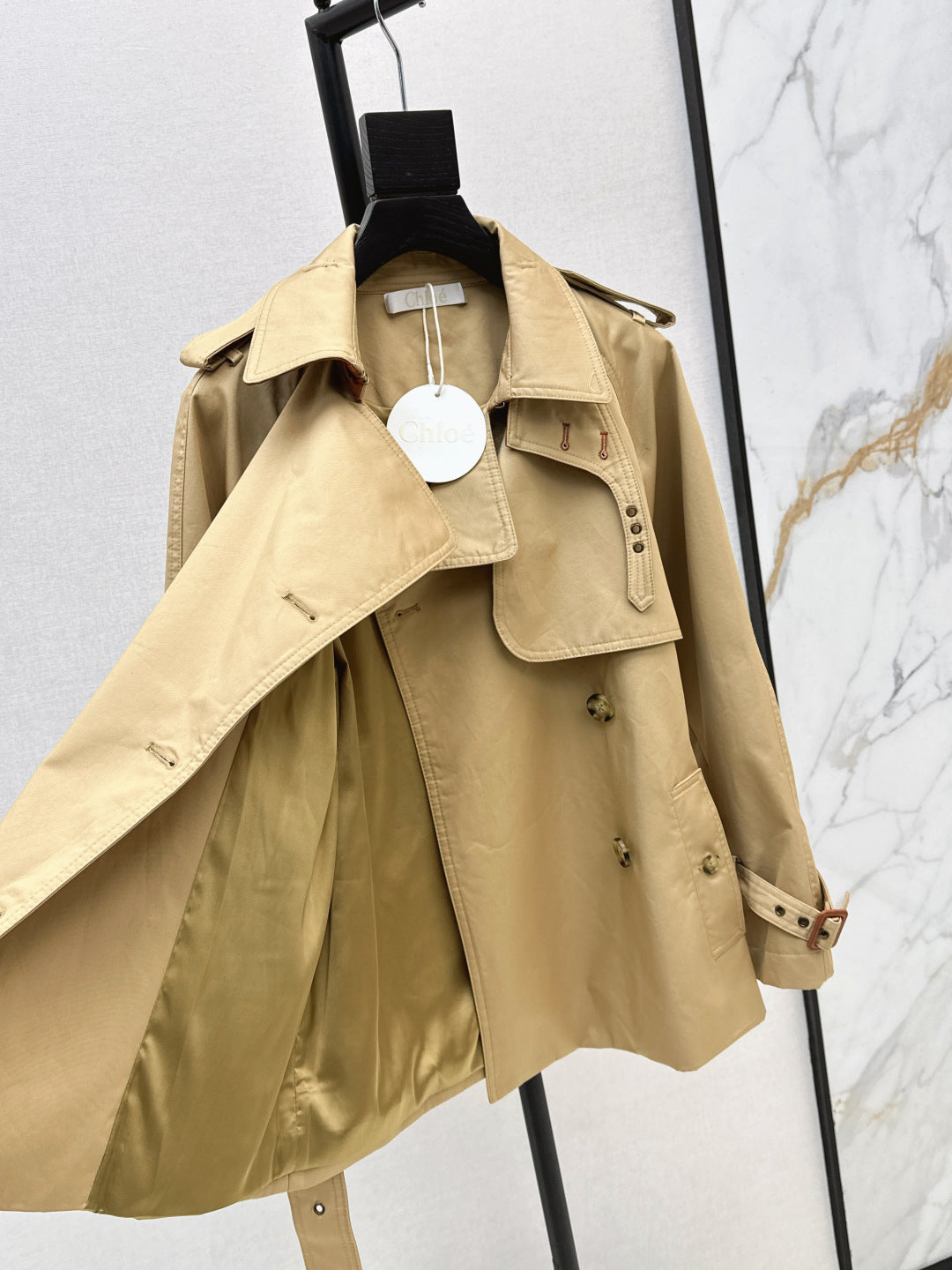 Chl New color-block trench coat