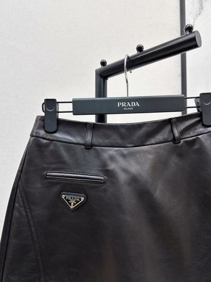 Pra NEW lambskin leather skirt