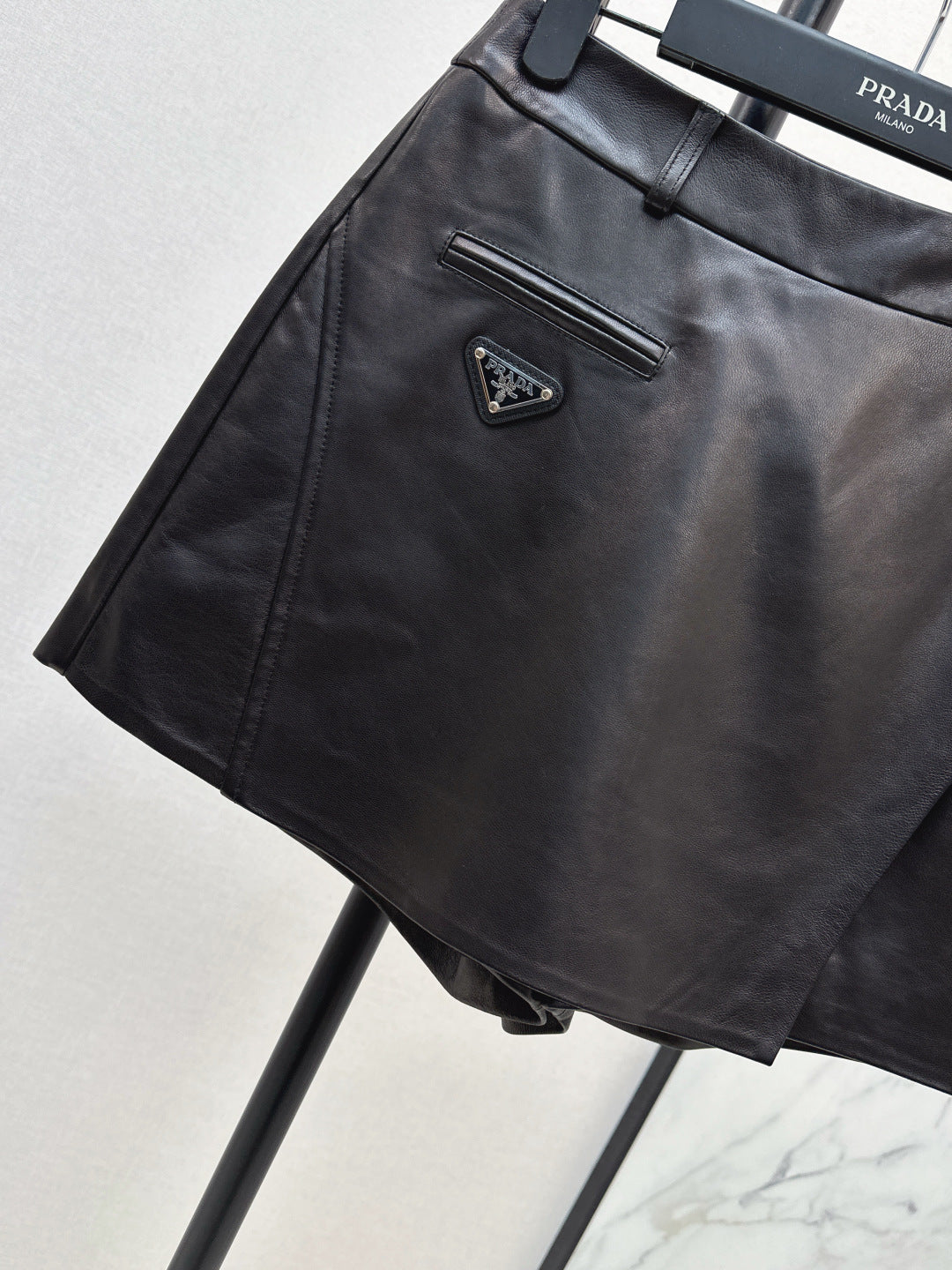 Pra NEW lambskin leather skirt