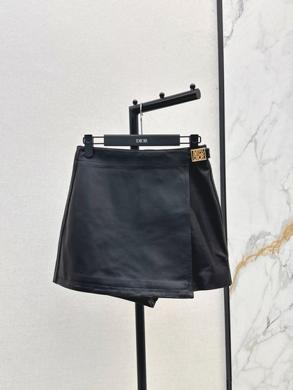 CD NEW lambskin leather skirt