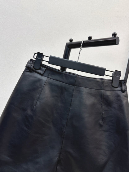 CD NEW lambskin leather skirt