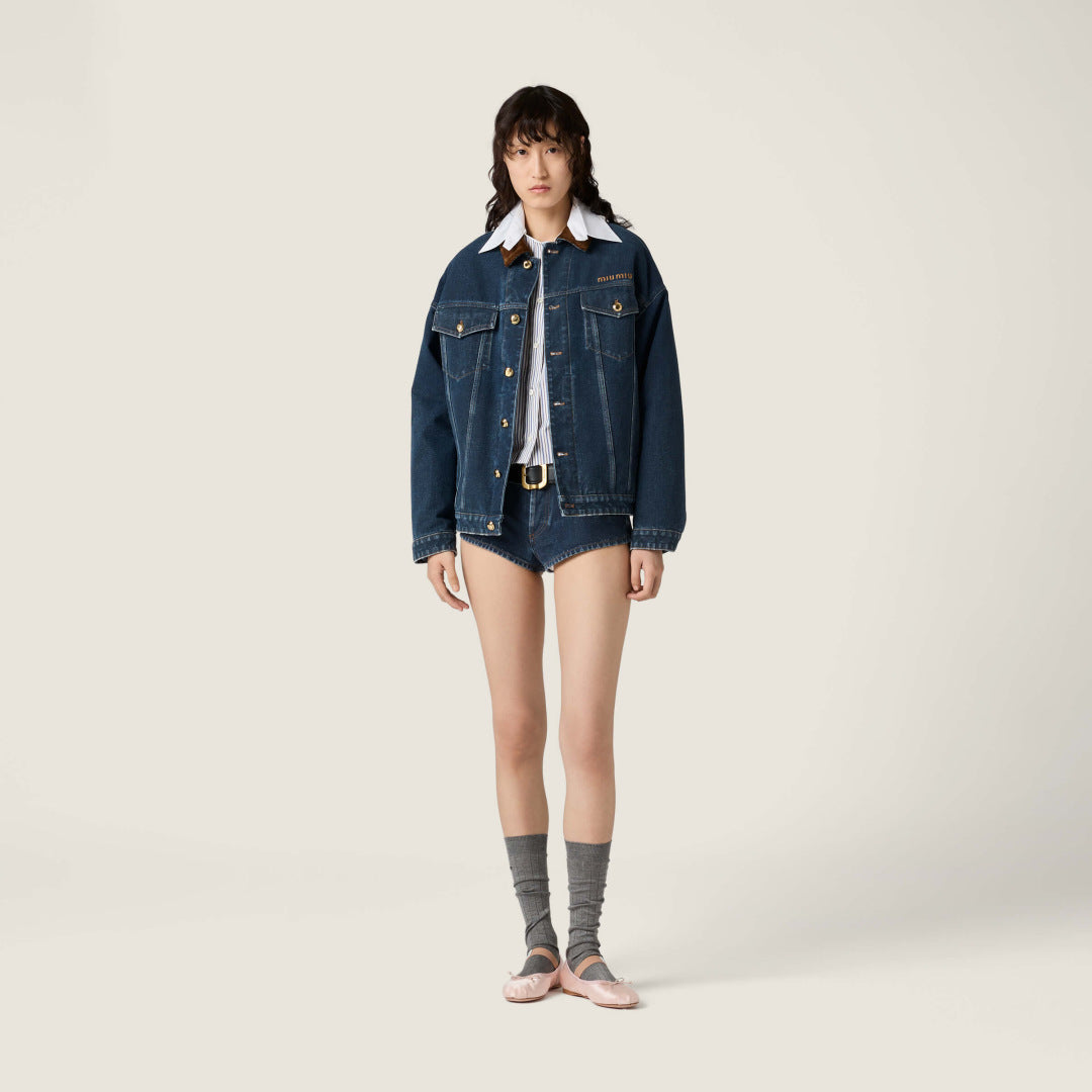Miu NEW Denim cotton jacket