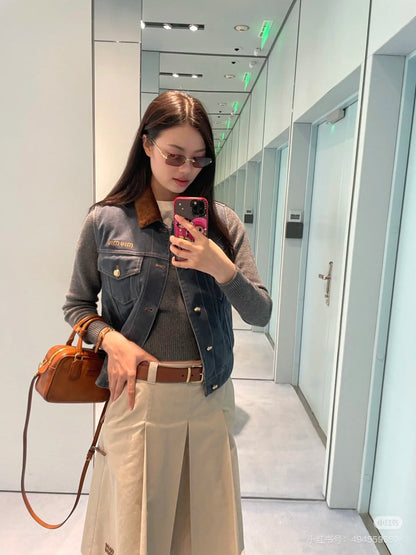 Miu NEW Denim cotton vest jacket
