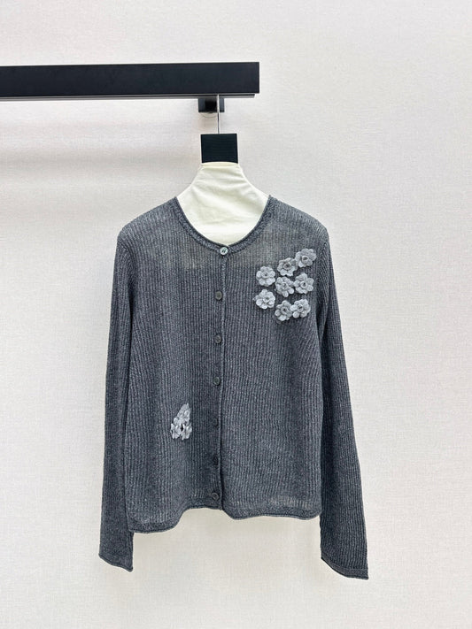 Chan NEW floral embellished cardigan