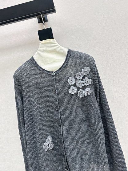 Chan NEW floral embellished cardigan