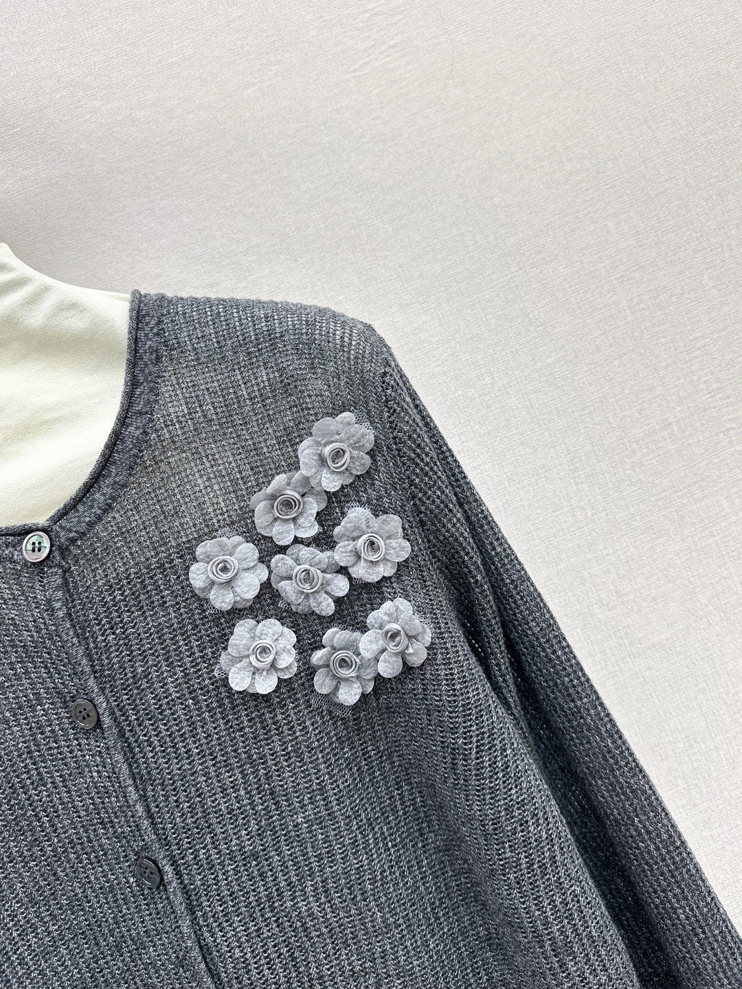 Chan NEW floral embellished cardigan