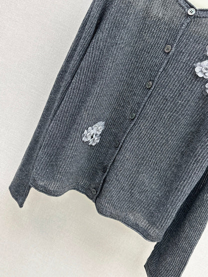 Chan NEW floral embellished cardigan