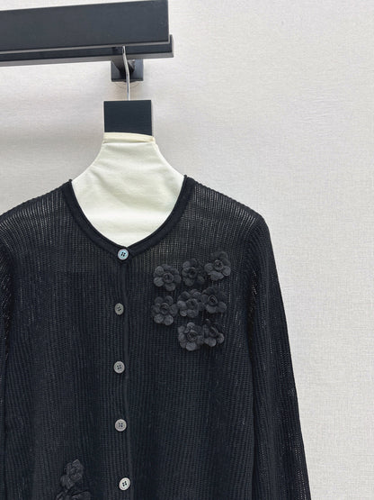 Chan NEW floral embellished cardigan