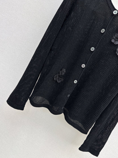 Chan NEW floral embellished cardigan