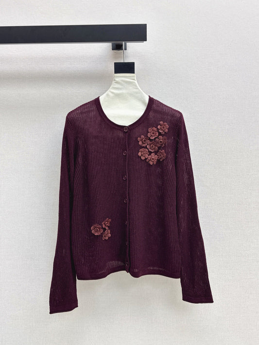Chan NEW floral embellished cardigan