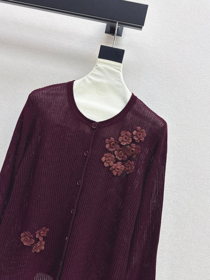 Chan NEW floral embellished cardigan