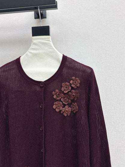 Chan NEW floral embellished cardigan
