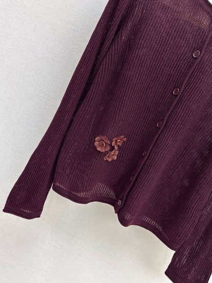 Chan NEW floral embellished cardigan