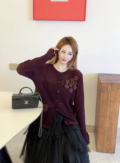 Chan NEW floral embellished cardigan