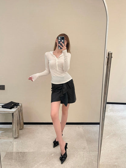 Miu NEW Hooded bottoming shirt