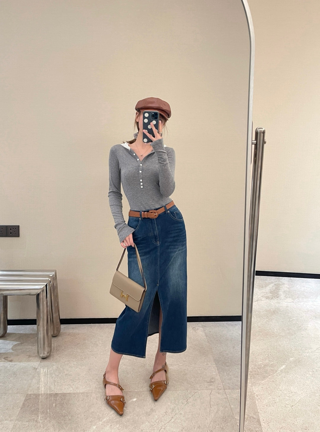 Miu NEW Hooded bottoming shirt