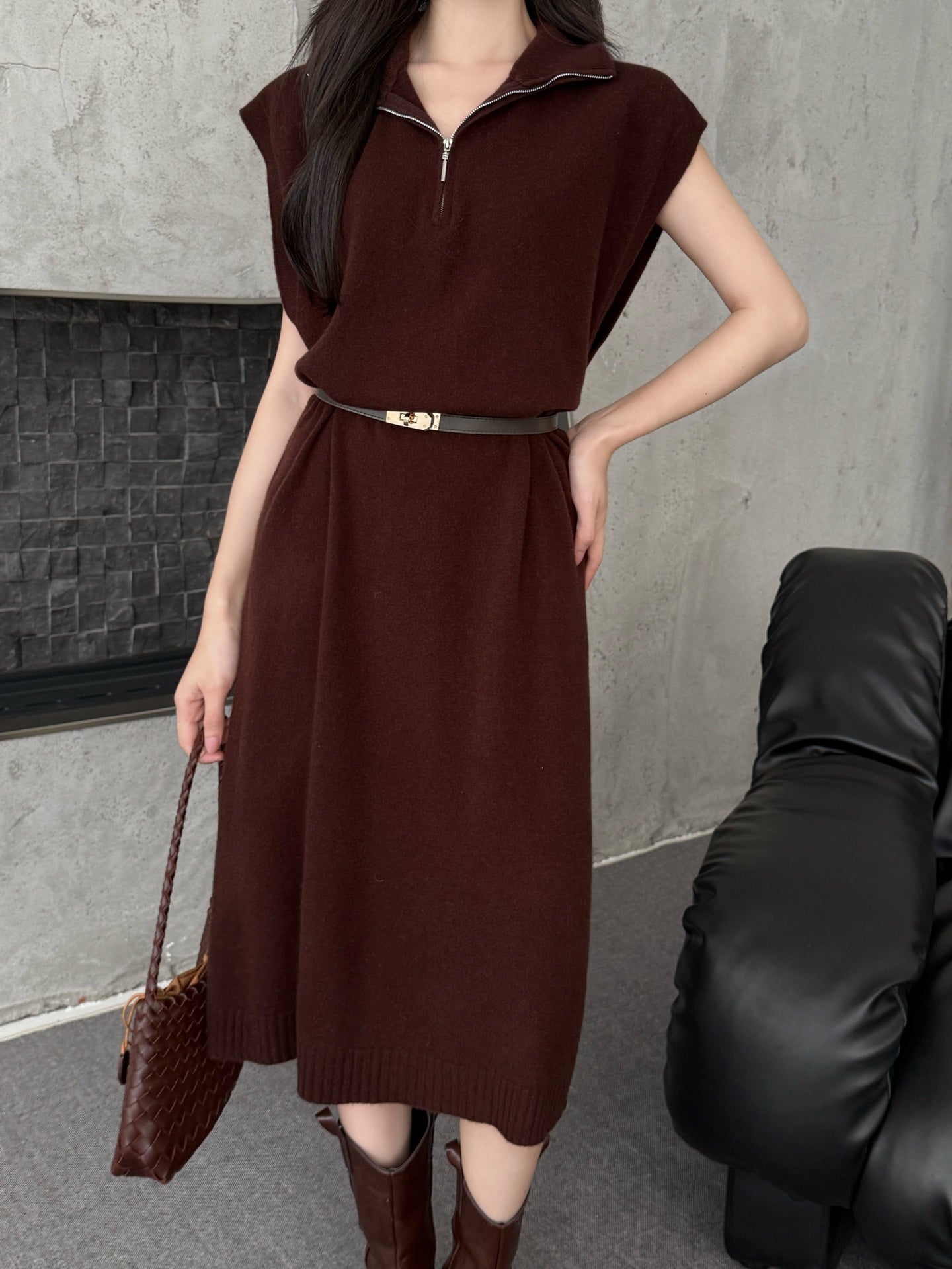 Herm NEW Wool sleeveless dress
