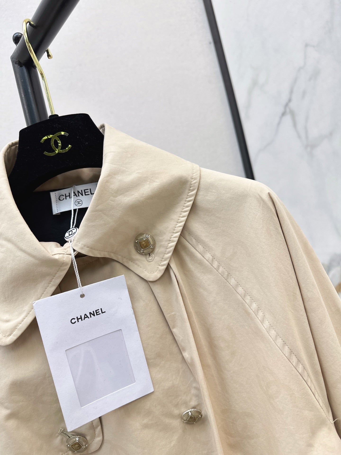 Chan NEW jacquard trench coat