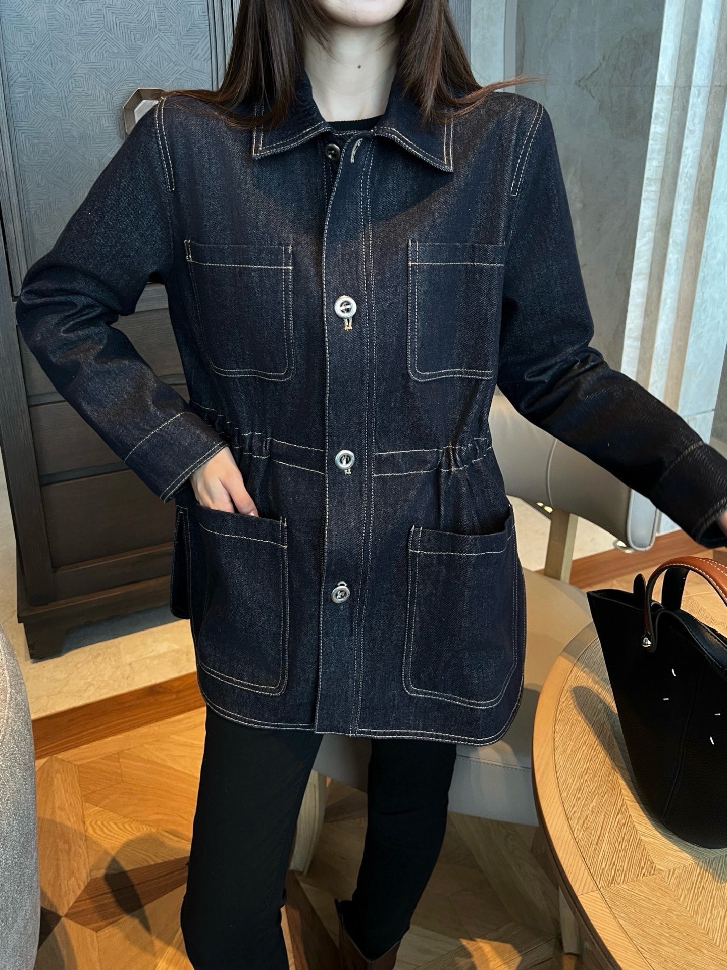 Loro NEW drawstring denim jacket