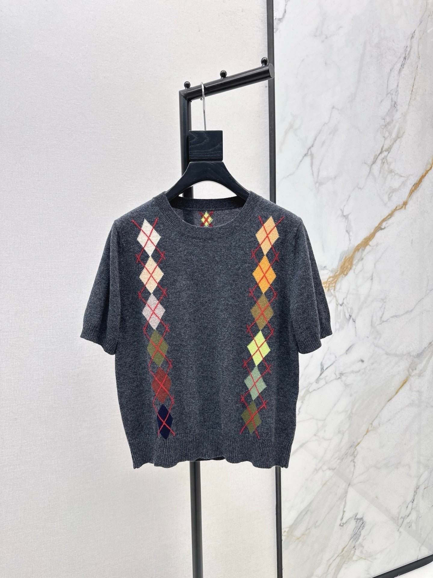 ER NEW Short-sleeved cashmere sweater