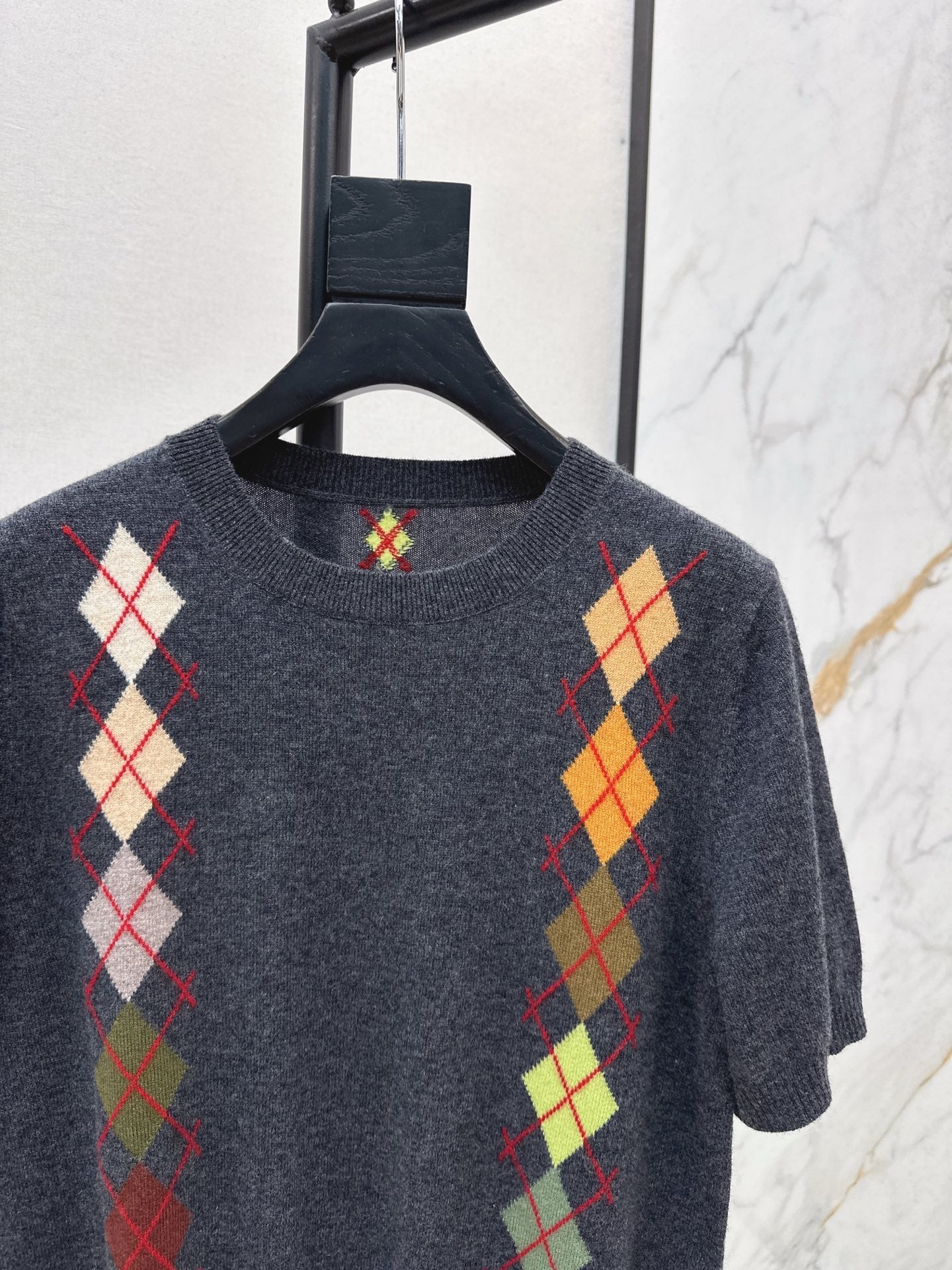 ER NEW Short-sleeved cashmere sweater