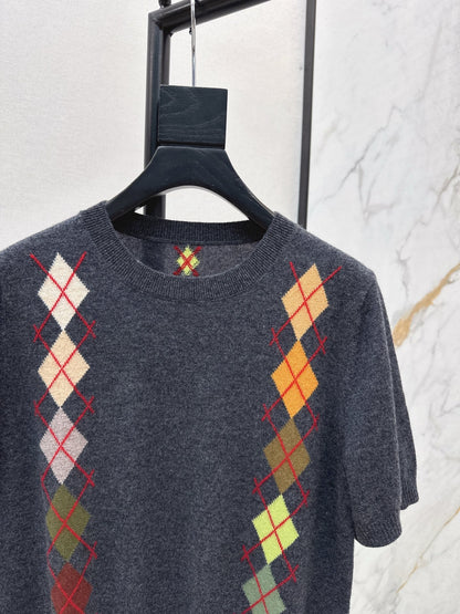 ER NEW Short-sleeved cashmere sweater