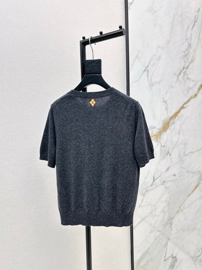 ER NEW Short-sleeved cashmere sweater