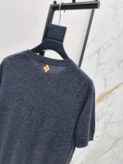 ER NEW Short-sleeved cashmere sweater