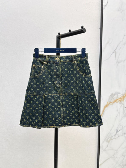 Louis NEW Printed denim skirt
