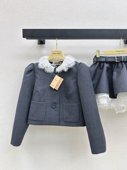 Miu NEW Lace sequin suit