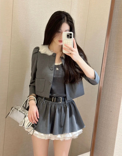 Miu NEW Lace sequin suit