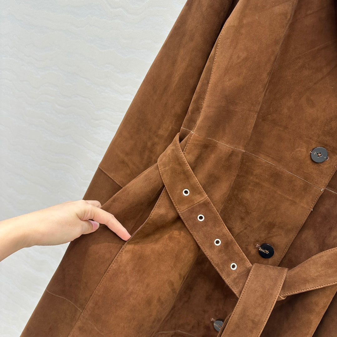 Row NEW leather trench coat