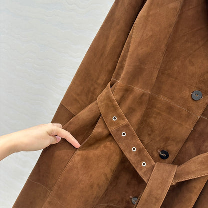 Row NEW leather trench coat