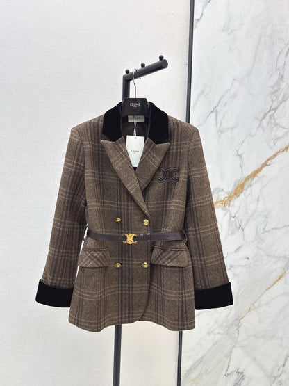 Ce1i NEW Plaid blazer