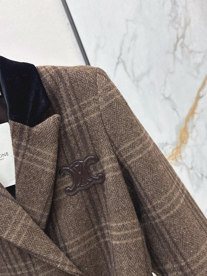 Ce1i NEW Plaid blazer