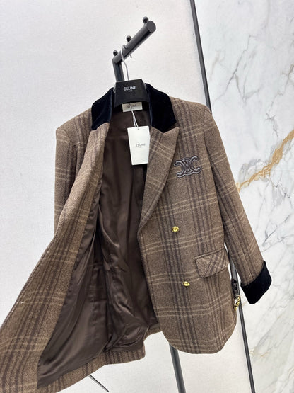 Ce1i NEW Plaid blazer