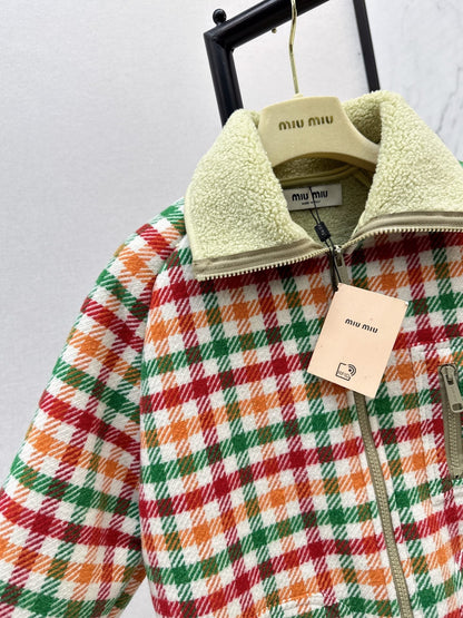 Miu NEW plaid coat