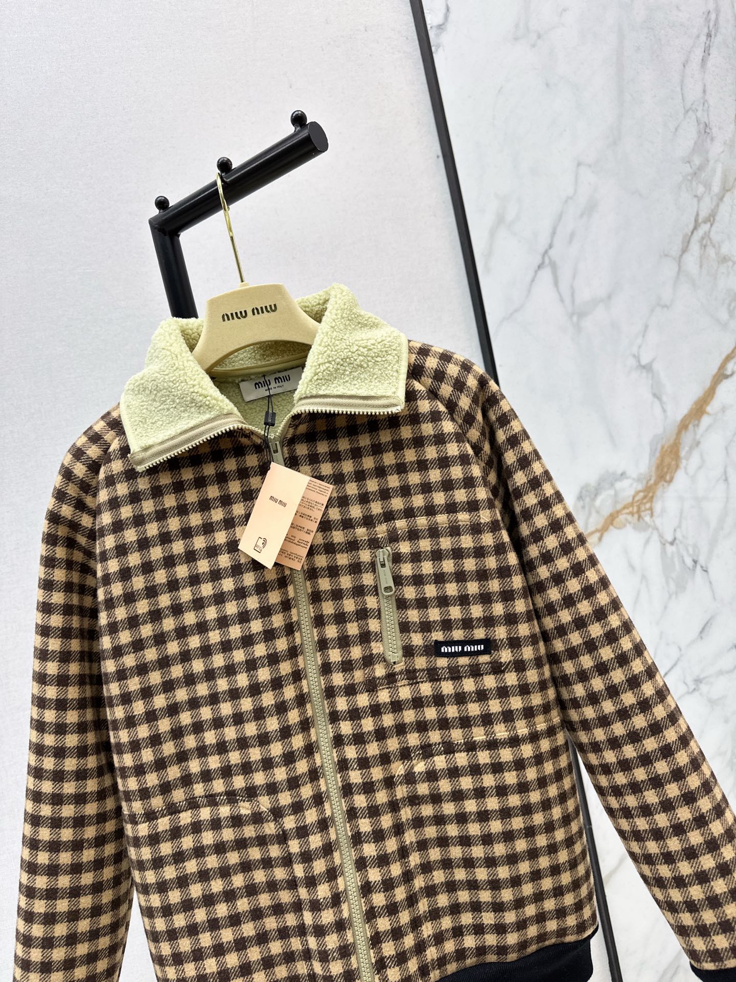 Miu NEW plaid coat